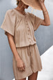 Buttoned Gather Detail Romper Bazaarbey