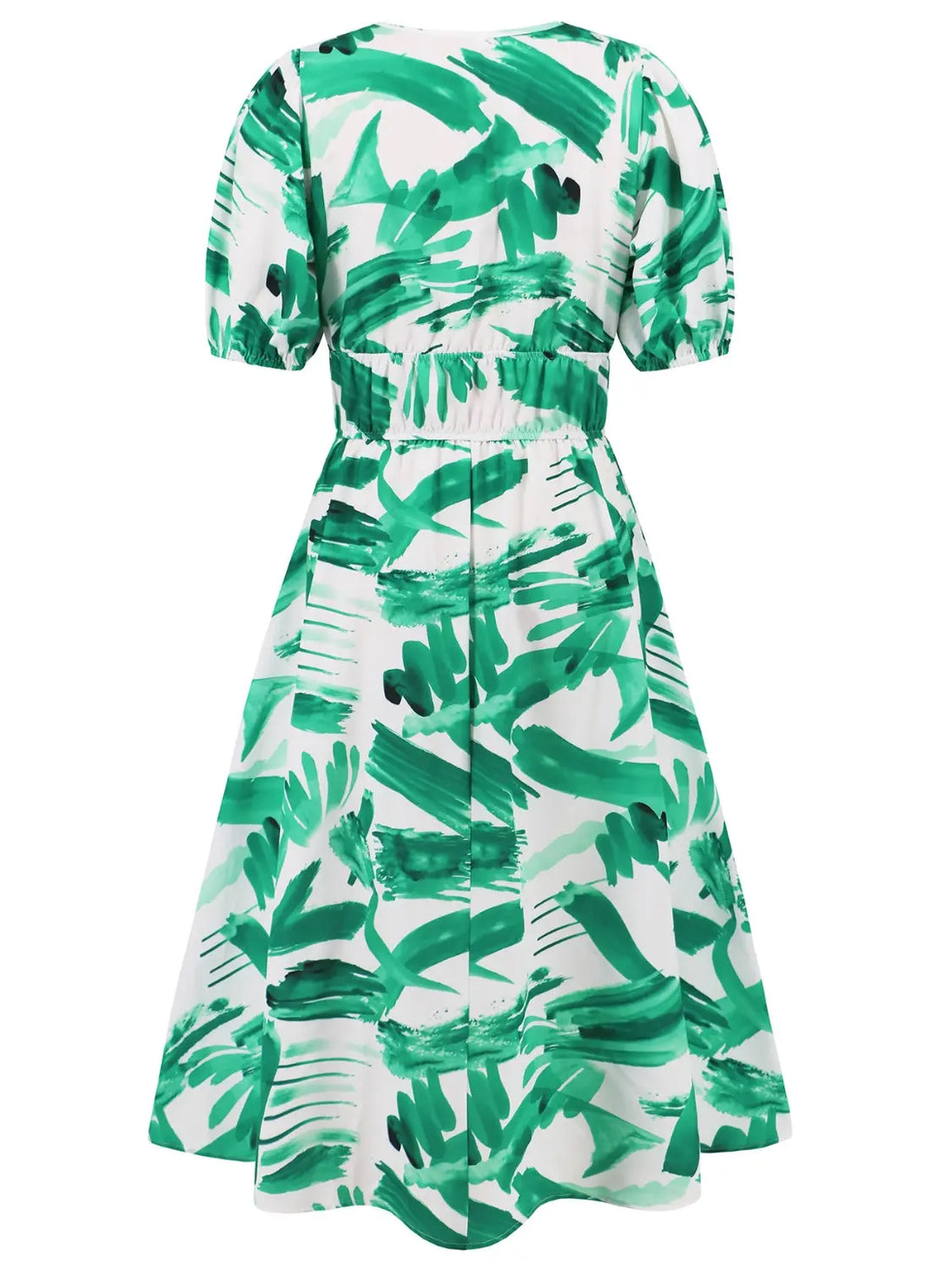 Ruched Printed  Short Sleeve Dress -BazaarBey - www.shopbazaarbey.com