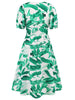 Ruched Printed  Short Sleeve Dress -BazaarBey - www.shopbazaarbey.com