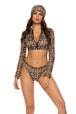 Printed Zip Up Three-Piece Swim Set Trendsi