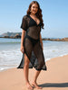Slit Openwork  Short Sleeve Cover-Up Trendsi