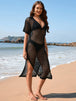 Slit Openwork  Short Sleeve Cover-Up Trendsi