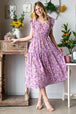  Printed V-Neck Ruffled Midi Dress -BazaarBey - www.shopbazaarbey.com