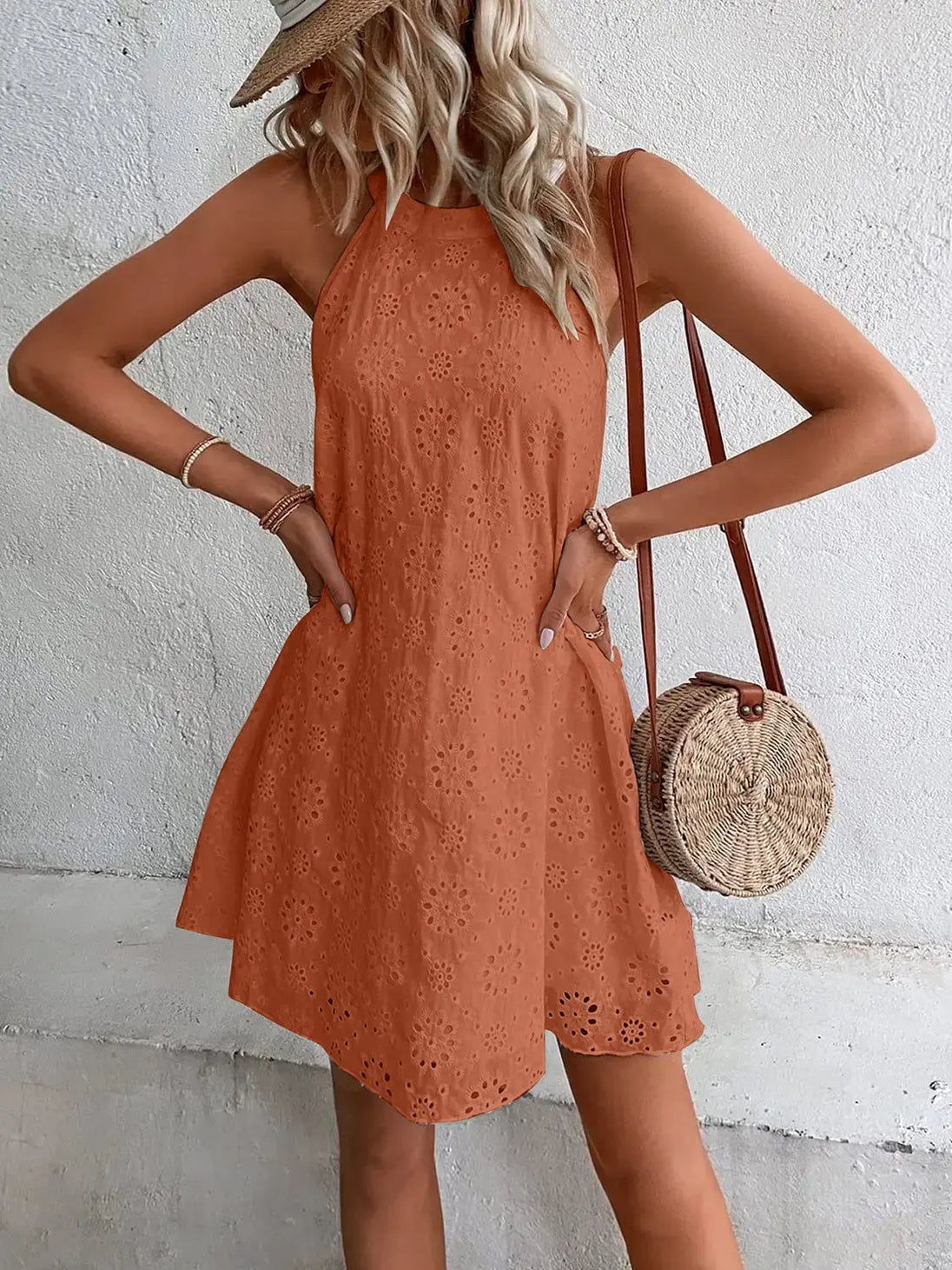   Neck Mini Dress -BazaarBey - www.shopbazaarbey.com