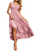 Tiered Smocked Wide Strap Dress -BazaarBey - www.shopbazaarbey.com