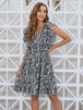 Ruffled  Floral  Mini Dress -BazaarBey - www.shopbazaarbey.com