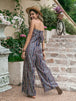 Tied Printed Tube Wide Leg Jumpsuit Trendsi