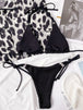 Textured Halter Neck Tie Side Bikini Set Trendsi
