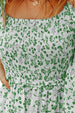 Smocked Floral Square Neck Balloon Sleeve Dress -BazaarBey - www.shopbazaarbey.com