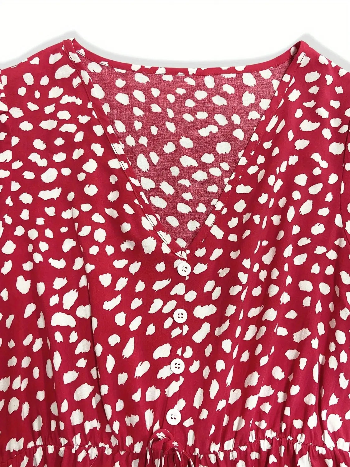 Printed V-Neck Short Sleeve Mini Dress -BazaarBey - www.shopbazaarbey.com