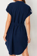 Tied Notched Short Sleeve Dress -BazaarBey - www.shopbazaarbey.com