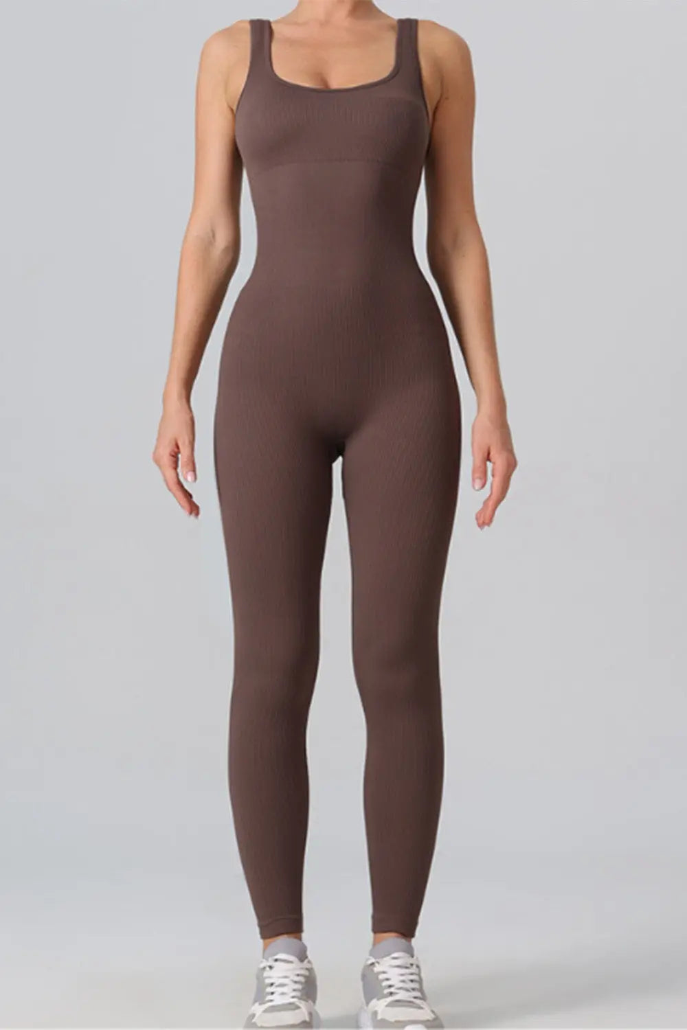 Square Neck Wide Strap Jumpsuit Trendsi