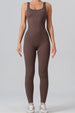Square Neck Wide Strap Jumpsuit Trendsi
