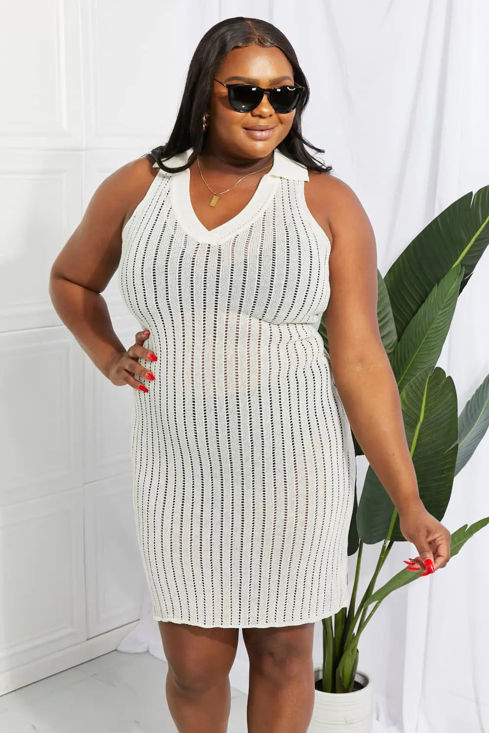 Openwork  Cover Up Dress Trendsi