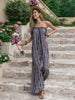 Tied Printed Tube Wide Leg Jumpsuit Trendsi