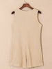 Waffle-Knit Half Button Sleeveless Romper with Pockets Trendsi