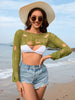 Distressed Boat Neck Long Sleeve Cover Up Trendsi