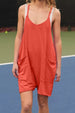Pocketed Spaghetti Strap Romper Trendsi