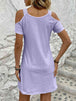  V-Neck Cold-Shoulder Dress -BazaarBey - www.shopbazaarbey.com