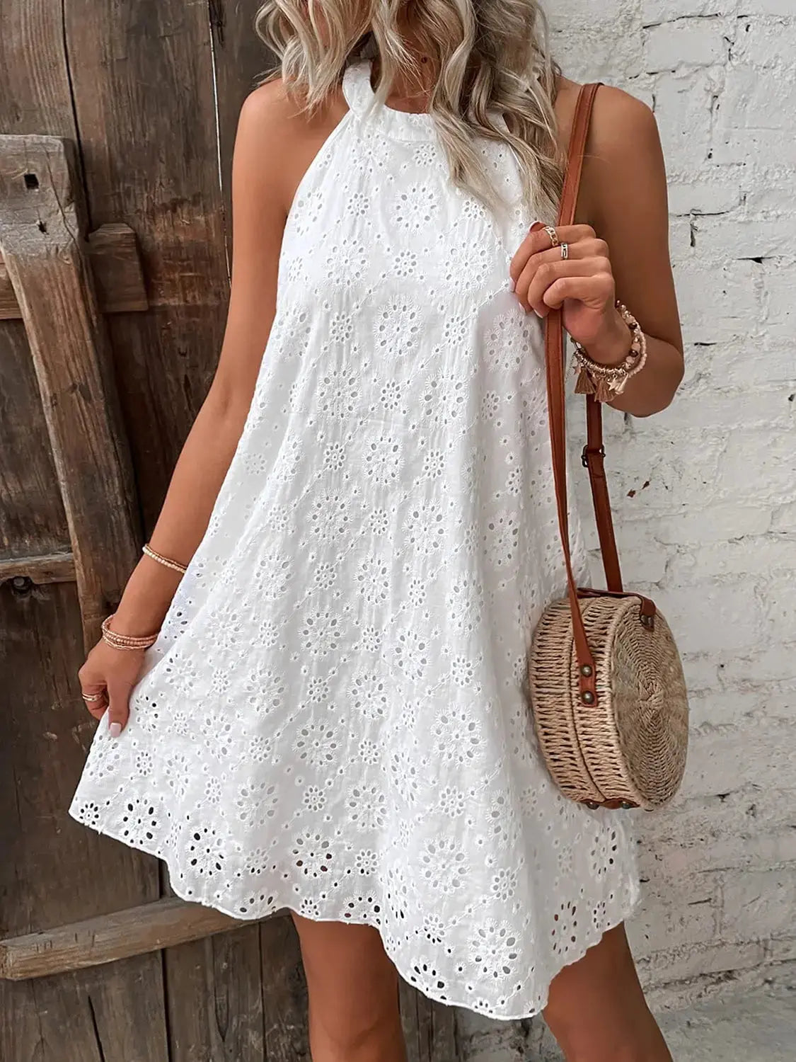   Neck Mini Dress -BazaarBey - www.shopbazaarbey.com