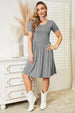  Full Size Short Sleeve Dress with Pockets -BazaarBey - www.shopbazaarbey.com