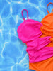 Two-Tone Twisted  One-Piece Swimsuit Trendsi