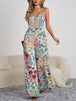 BazaarBey Decorative Button Spaghetti Strap Wide Leg Jumpsuit 