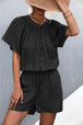 Buttoned Gather Detail Romper Bazaarbey