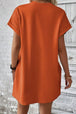 Pocketed Round Neck Short Sleeve Dress -BazaarBey - www.shopbazaarbey.com