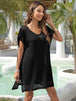 Slit Openwork V-Neck Cover-Up Trendsi