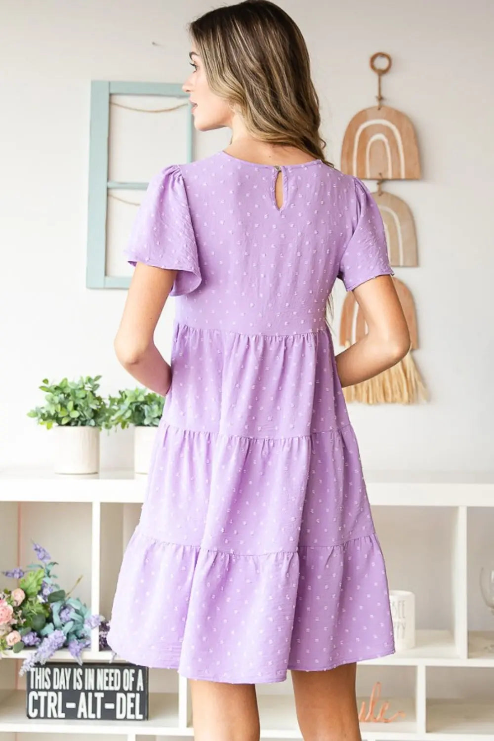  Full Size  Short Sleeve Tiered Dress -BazaarBey - www.shopbazaarbey.com