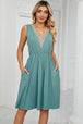 Pocketed V-Neck Wide Strap Dress -BazaarBey - www.shopbazaarbey.com