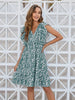 Ruffled  Floral  Mini Dress -BazaarBey - www.shopbazaarbey.com