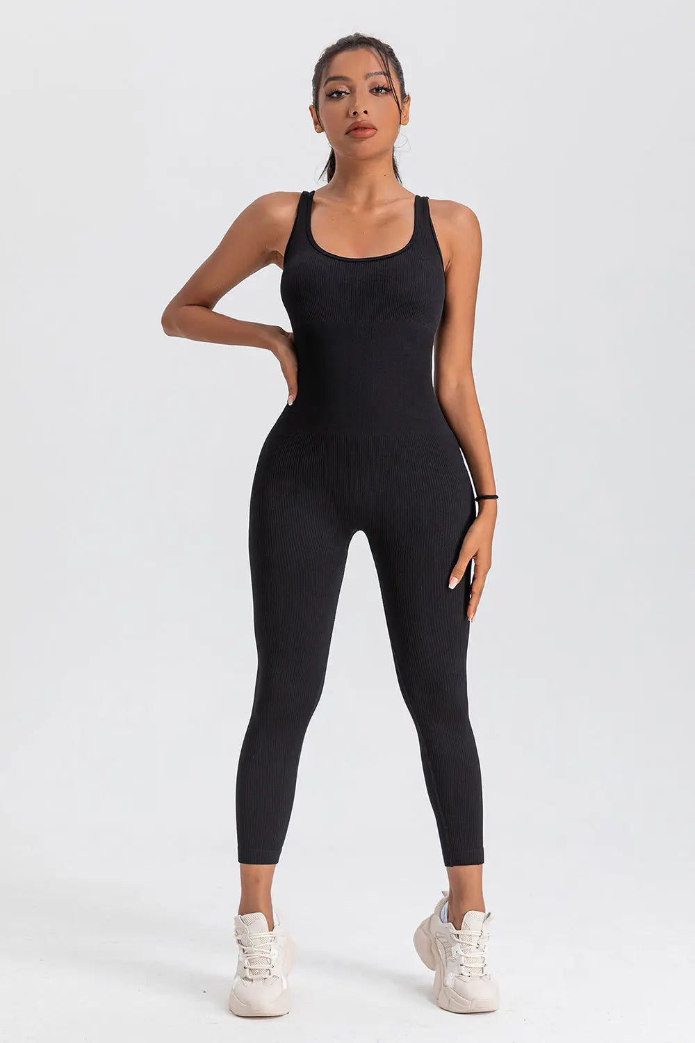 Wide Strap Sleeveless Active Jumpsuit Trendsi
