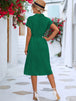 Buttoned Tie Waist Short Sleeve Dress -BazaarBey - www.shopbazaarbey.com