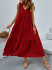 Tiered V-Neck Sleeve Dress -BazaarBey - www.shopbazaarbey.com