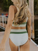 Striped Scoop Neck Wide Strap Swim Top and Bottom Set Trendsi