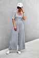 Scoop Neck Half Sleeve Wide Leg Jumpsuit Trendsi
