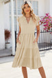 Ruched Notched Cap Sleeve Dress -BazaarBey - www.shopbazaarbey.com