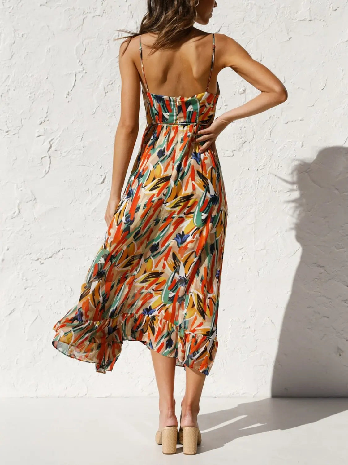Printed Sleeveless Midi Cami dress -BazaarBey - www.shopbazaarbey.com