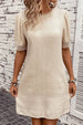 Lace Detail Round Neck Short Sleeve Mini Dress -BazaarBey - www.shopbazaarbey.com