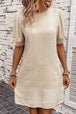 Lace Detail Round Neck Short Sleeve Mini Dress -BazaarBey - www.shopbazaarbey.com