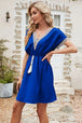 Tassel V-Neck Short Sleeve Dress -BazaarBey - www.shopbazaarbey.com
