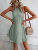 Eyelet Grecian Neck Mini Dress Bazaarbey