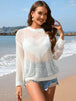 Heart Openwork Long Sleeve Cover-Up Trendsi