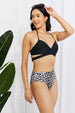  Swim Summer Splash Halter Bikini Set in Black Trendsi