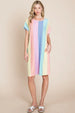  Striped Short Sleeve Dress with Pockets -BazaarBey - www.shopbazaarbey.com