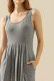  Full Size Round Neck Ruched Sleeveless Dress with Pockets -BazaarBey - www.shopbazaarbey.com
