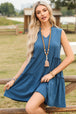 Frill Notched Sleeveless Mini Dress -BazaarBey - www.shopbazaarbey.com