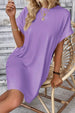 Pocketed Round Neck Short Sleeve Dress -BazaarBey - www.shopbazaarbey.com